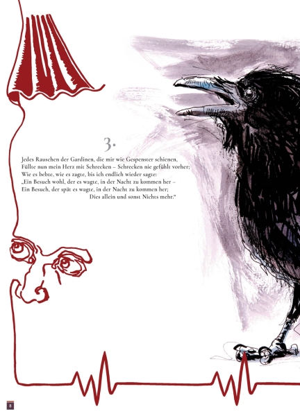 Der Rabe / The Raven. Illustriertes Gedicht nach Edgar Allan Poe