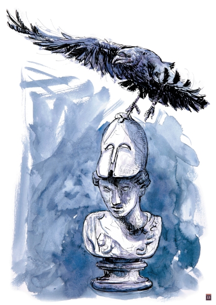 Der Rabe / The Raven. Illustriertes Gedicht nach Edgar Allan Poe