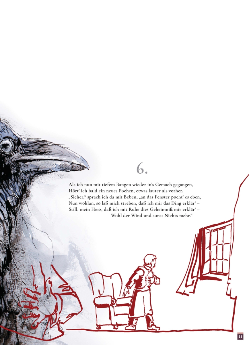 Der Rabe / The Raven. Illustriertes Gedicht nach Edgar Allan Poe